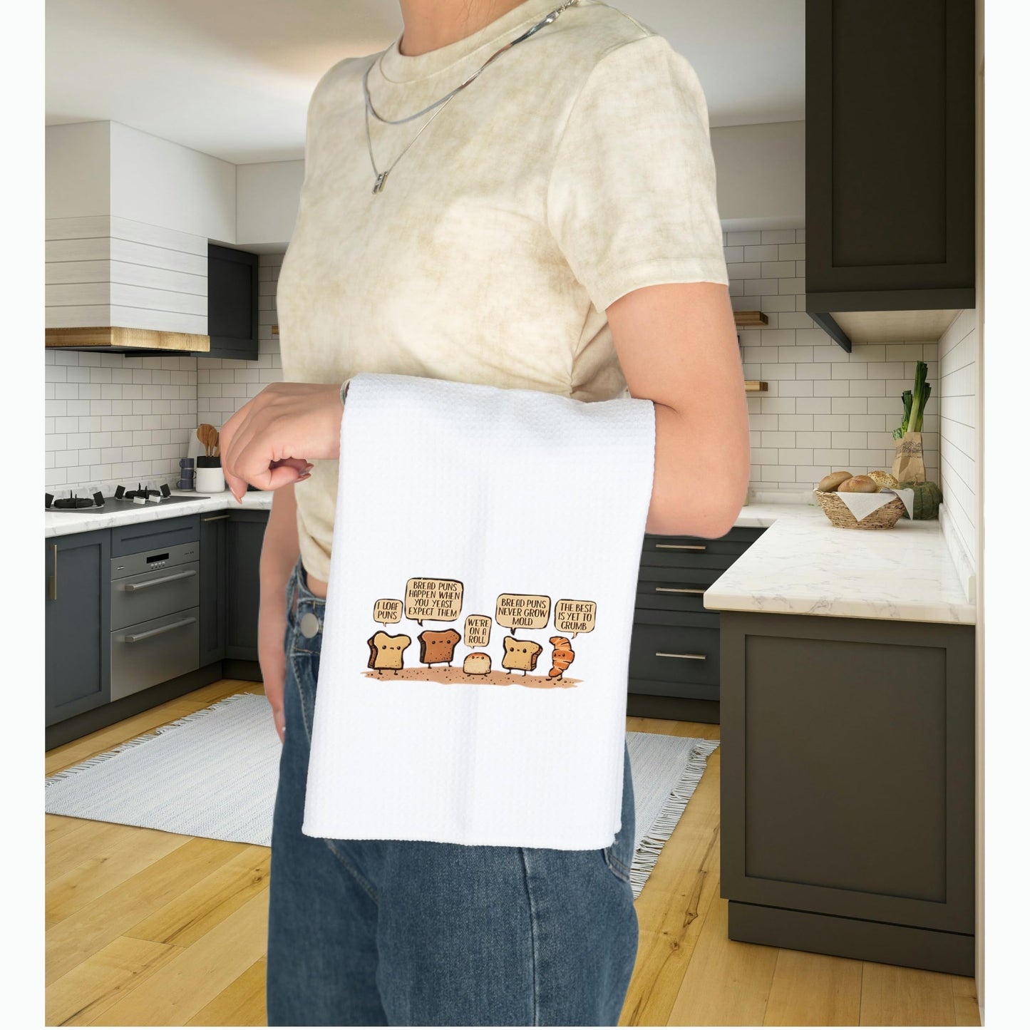 JNIAP Funny Bread Pun Towel - Bread Lover Gift - Pastry Chef Theme