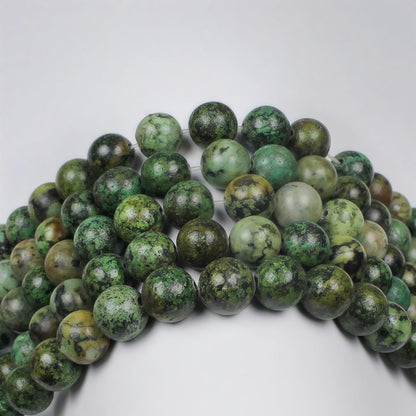 MJDCB Natural African Turquoise Beads Round Loose Stone Beads for Jewelry Making DIY Bracelet Necklace Accessory 15" (8mm)