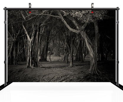 chnywork 9x6ft Misty Dark Forest Backdrop Halloween Woods Gloomy Grove Mystery Vampire Forest Background Magic Witch Wizard Sorcerer Ghost Halloween Festival Party Decors Portrait Photo Props