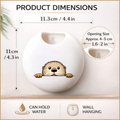 BJDAMAI Sea Otter Small Wall Planters for Indoor Outdoor Pots Ceramic, Gifts for Women Teens Girls Kids, Sea Otter Lovers Themed Gifts Decor Stuff Things Items!