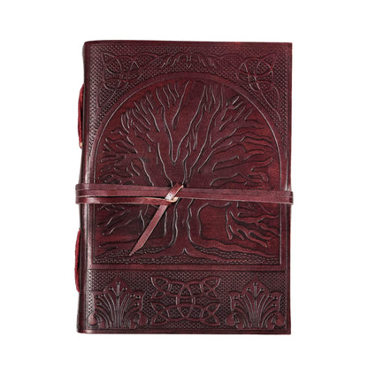 Lord of Battles Handcrafted Genuine Leather Tree of Life Journal with Leather Cord