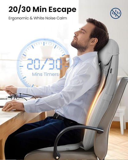 COMFIER Shiatsu Back Massager with Heat, Deep Tissue Kneading Chair Massager with Vibration, 2D/3D Shiatsu Massage Seat Cushion, Full Back Massage Chair Pad
