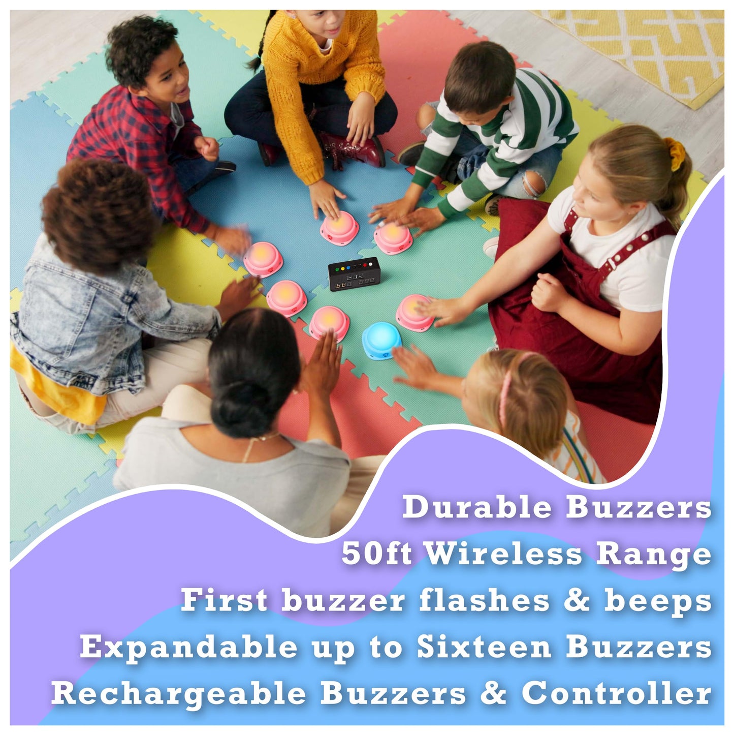 Trebisky Wireless Buzzer System for Game Show Emole 10 Players (10-Buzzer System)
