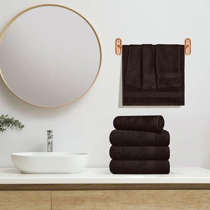 GLAMBURG Ultra Soft 6-Piece Hand Towel Set 16x28-100% Ringspun Cotton
