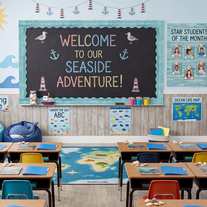 Tenceur 120 Feet Bulletin Board Borders Wooden Pattern Straight Rolled Border Trim Wood Straight for Classroom Schools Office Decoration(Green)