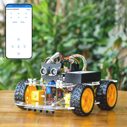 OSOYOO IoT Smart Robot Car Kit for Arduino – Classroom STEM Robotics Kit with WiFi & Bluetooth Control, Coding & Electronics Learning Platform for Schools