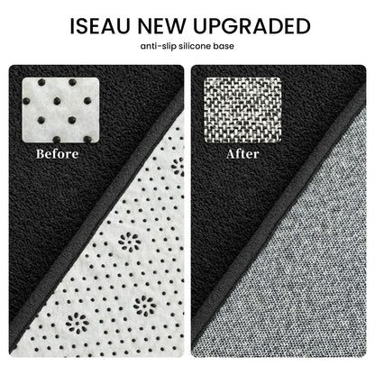 ISEAU 4x6 Rug for Bedroom, Soft Memory Foam Carpet with Upgraded Non-Slip Silicone-Grip Bottom, Fluffy Shaggy Machine Washable Rugs for Living Room Kids Boys Girls Dorm Nursery Office Playroom, Black