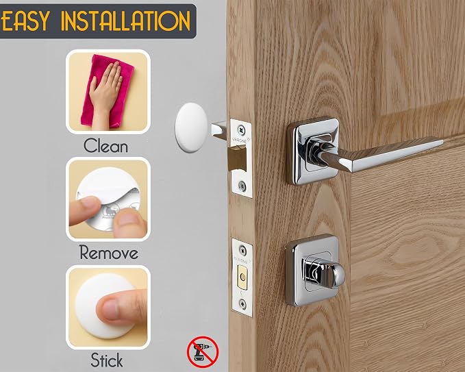Door Stoppers - Medium 2" (12 Pack) - Door Stoppers for Wall with Strong Back Adhesive - Quiet and Shock Absorbent Silicone Wall Protectors from Door Knobs - Protects Every Surface - White