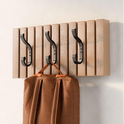 bussdis Wall-Mount Coat Hooks, Heavy Duty 30LB Hooks for Hanging Coats, Bags, Backpacks, Keys, Hats – Black Metal Hooks for Wall,Door (6 Pack)