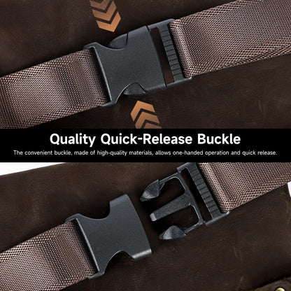 NIUCUNZH Genuine Leather Fanny Pack for Men Small Belt Bag Women Slim Waist Purses Sling Crossbody Bags for Running Hiking Travel