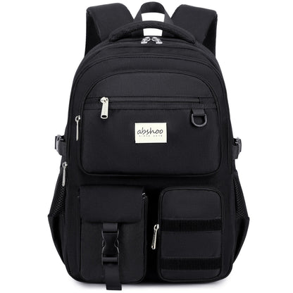 abshoo Large Heavy Duty Backpack For School College Bookbag Casual Multi Pocket Travel Backpacks (Black)