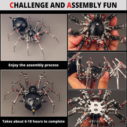 YUEZUDPO 3D Metal Puzzles for Adults, Metal 3D Puzzle DIY 3D Spider 602 Pieces Mechanical Building Kit,3D Model Kits to Build for Birthday Christmas