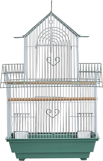 Prevue Hendryx SP1720-4 Shanghai Parakeet Cage, Green and White