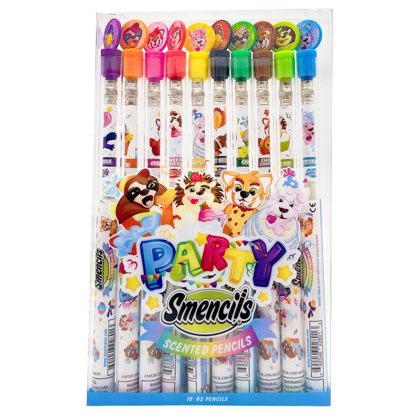 Party Smencils - Patented Gourmet Scented Graphite HB #2 Pencils made from Recycled Newspapers, 10 Count, Gifts for Kids, School Supplies