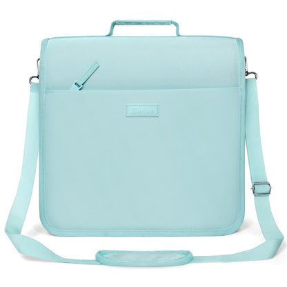 SUNEE Zipper Binder 3 Ring, 3 Inch O-Ring with Handle and Shoulder Strap, 600-Sheet Capacity, 5-Tab Expanding File Folder, Multi-Pockets for Middle School Organizer Binder with Zipper, Sky Blue