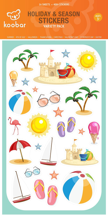 Year-Round Holiday Stickers Variety Pack: Fun Assortment of Designs for a Whole Year (400+ Stickers)