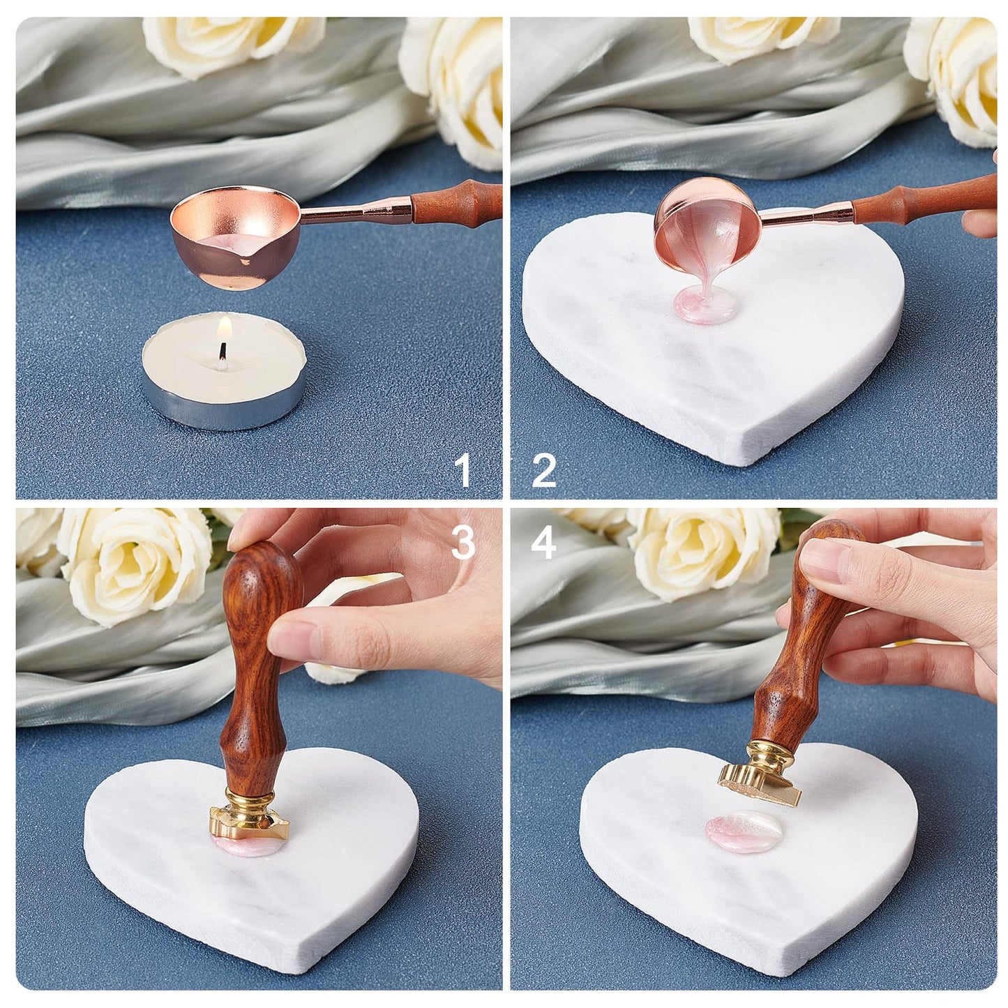 CRASPIRE Bone Dog Paw Wax Seal Stamp, Brass Head, Wooden Handle, Removable, 7mm Inner Size, Suitable for Wedding, Envelope, Invitations, Gift Wrap