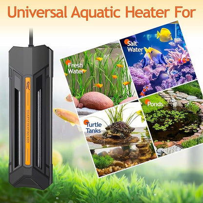 hygger 300W Aquarium Heater with Controller, Adjustable & Submersible Fish Tank Heater with Digital Display Safety Triple Protection Beeping Alarm for Saltwater and Freshwater 40-80 Gallon