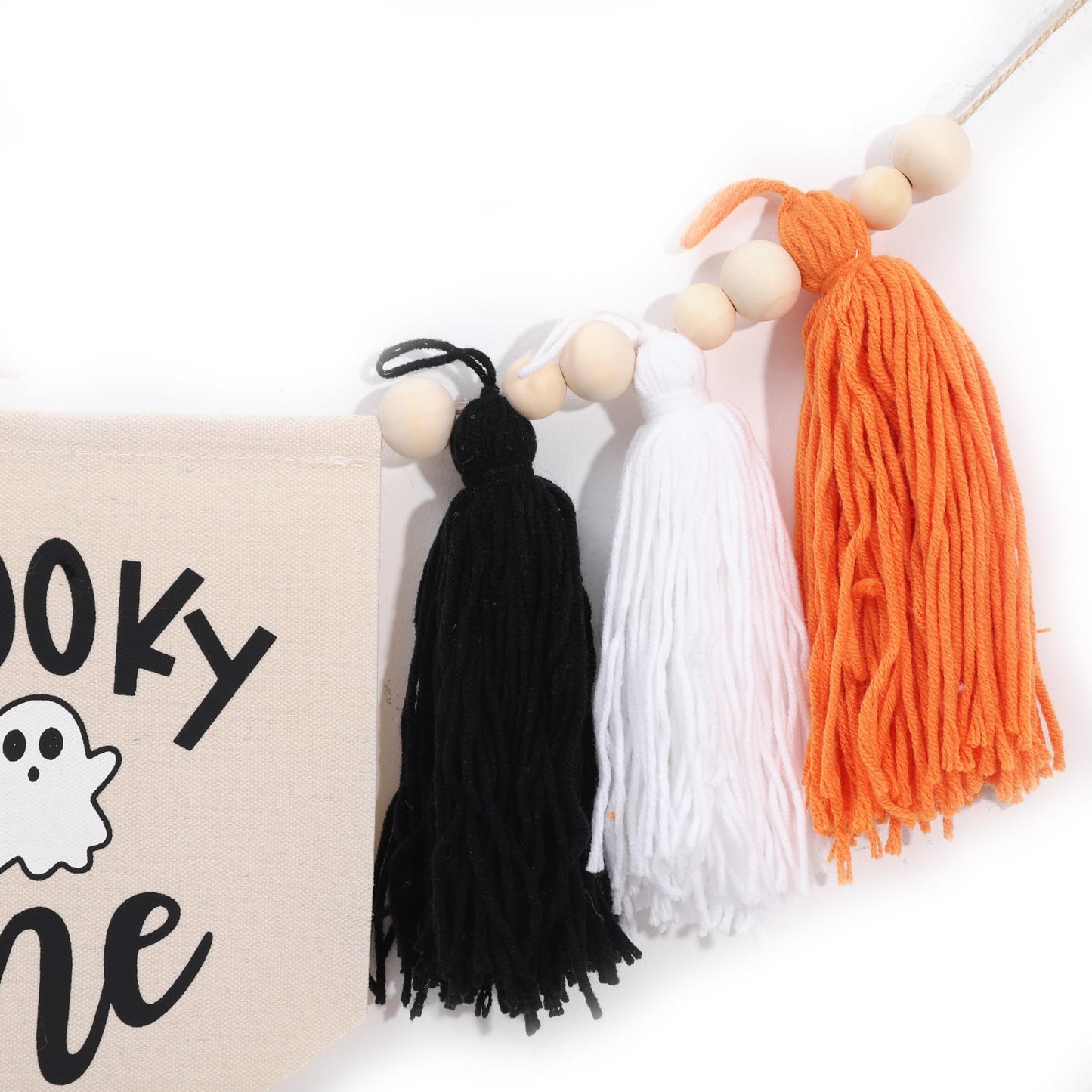 WAOUH Halloween 1st Birthday Decorations - Spooky One High Chair Banner,Cake Smash Halloween Spooky Banner,Ghost First Birthday High Chair Tassel Banner,Spooky Baby Birthday Photo Props