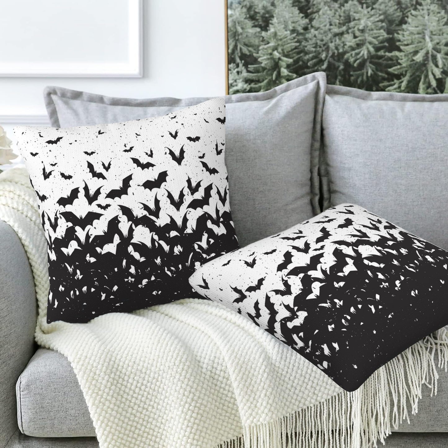Naqiuli Throw Pillow Covers Small Scattered Flower Pillow Covers 16x16 Inch Set of 2 Throw Pillows Decorative Pillow Cases Cushion Covers for Bedroom Livingroom Sofa Farm House