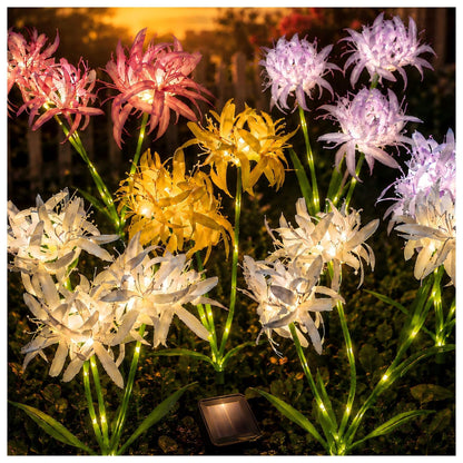 TONULAX Solar Garden Stake Lights - 2 Pack Outdoor Artificial Spider Lily Decorative Lights, Waterproof LED Landscape Lighting for Pathway, Patio, Yard,and Mother's Day Decor