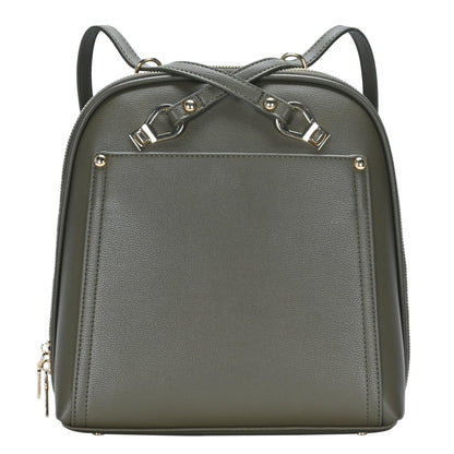 MMS Brands Miztique Daisy Convertible Backpack Purse for Women | Vegan Leather Shoulder Strap Bag or Convertible Backpack | (Olive)
