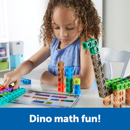 Learning Resources MathLink Cubes Kindergarten Math Activity Set: Dino Time! - Math Manipulatives for Elementary School, Kindergarten Toys, Counting Blocks for Classroom Centers and Homeschool