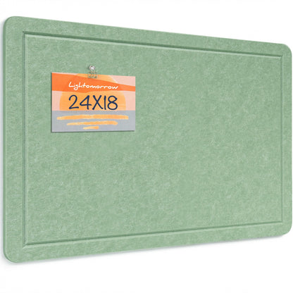 Lightomorrow Bulletin Board, 24 x 18 Inches Cork Board Alternative Decorative Felt Pin Board with Safe Removable Adhesives & 25 Push Pins for Home Office Classroom Walls-Sage Green