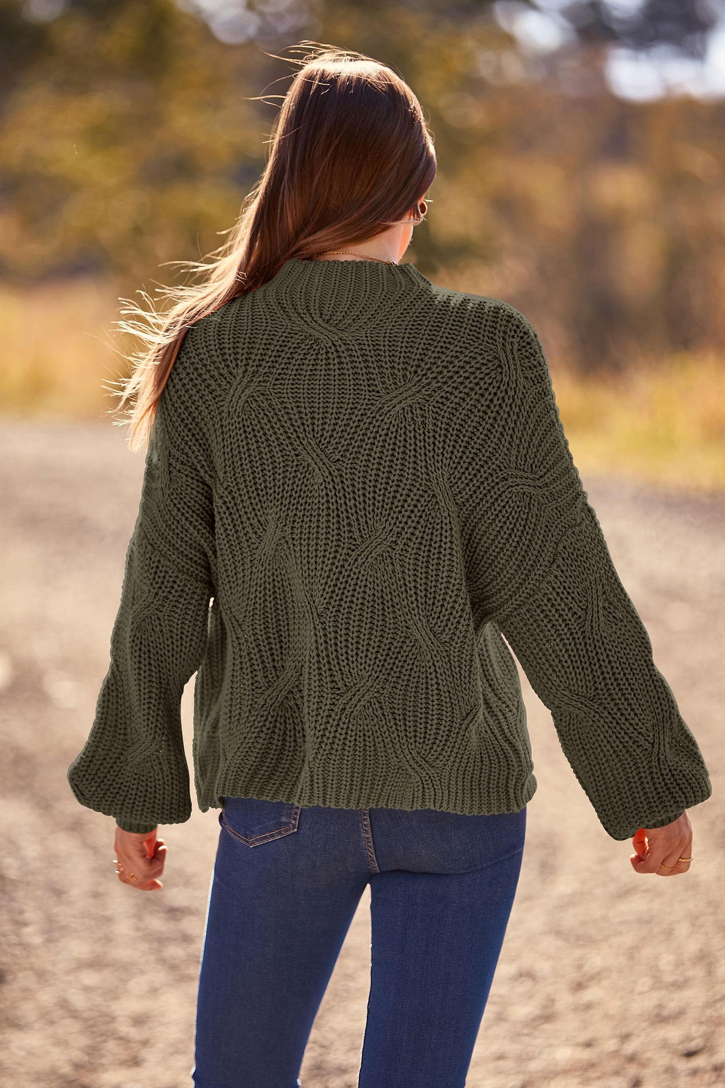 PRETTYGARDEN Women's Fall Oversized Pullover Sweaters Casual Crewneck Long Sleeve Chunky Cable Knit Tops Winter Clothing
