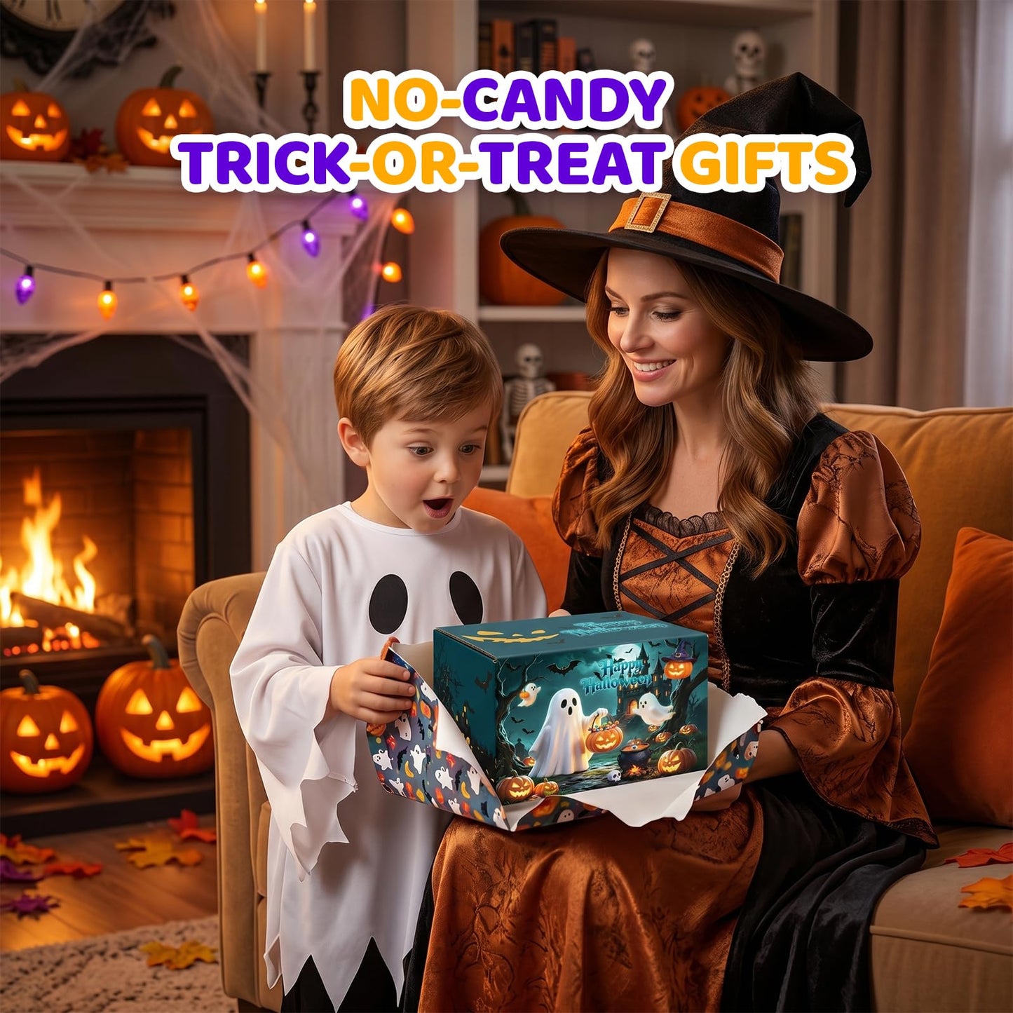 ONLYMISS Halloween Ghost Figures Party Favors Gifts, Goodie Bag Stuffer for Kids Boys Girls in Treat of Treating from Adult, Halloweens Exchange Gifts with 24 Pcs Collectible Ghost Figurines Toys