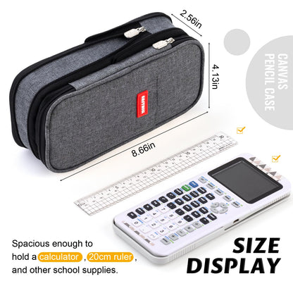 EASTHILL Big Capacity Pencil Pen Case Office College School Large Storage High Capacity Bag Pouch Holder Box Organizer (Deep Gray)