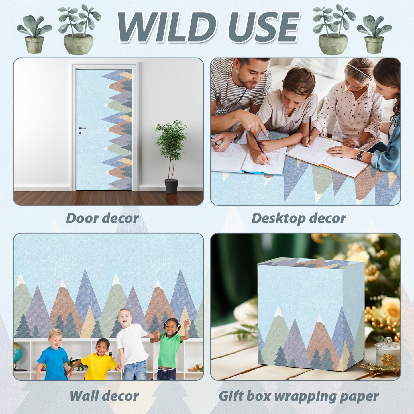 Moving Mountains Bulletin Board Paper Roll Mountain Bulletin Board Background Paper Back to School Classroom Decor Poster for Art Craft DIY Projects Home Office Classroom Party Supplies 17.7in x 20ft