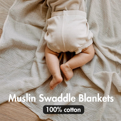 Muslin Swaddle Blankets for Newborn, 3 Pack Breathable Soft Receiving Blanket, Large 38 x 40 inches Swaddle Wrap Burping Clothes, Essentials Infant Shower Items, Toddler Gift (Bright Colors)