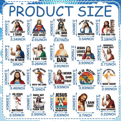 Xuhal 20 pcs Large Jesus I Saw that Magnet Sticker for Christian Kitchen Religious Refrigerator Whiteboard Locker Jesus Christian Fridge Magnets Home Office