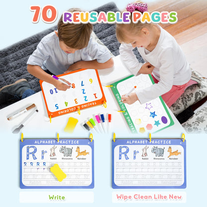 Fabeto Preschool Learning Activities Educational Workbook: Prek Handwriting Practice Tracing Busy Book - Toddlers Educational Toys - Autism Learning Materials | Montessori Games for Kids Age 3 4 5