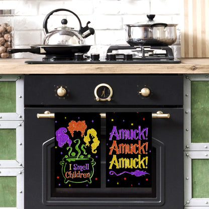Yarcooly Halloween Kitchen Towels Hocus Pocus Dish Towels Sanderson Sisters Decor Day of The Dead Halloween Decorations for Home Party