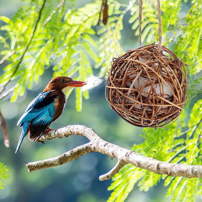 Yardwe 2PCS Bird Nesting Material Balls, Bird Nesting Material for Outdoor Hummingbird Houses, 3.14 Inch Unique Hanging Nest Balls Ideal for DIY Craft Lovers