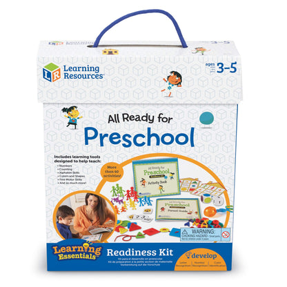 Learning Resources All Ready For Preschool Readiness Kit - 60 Activities Set, Ages 3+, Kindergartner Preparation Kit, Preschool Homeschool Curriculum