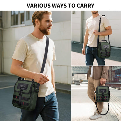 WITZMAN Crossbody Bag for Men Casual Messenger Bag Satchel Nylon Shoulder Bag Lightweight Man Purse for Work Travel（B708 Army Green）
