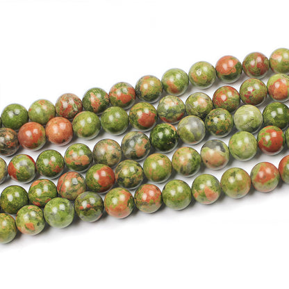 MJDCB Natural Stone Beads Unakite Round Loose Spacer Beads 15'' 4m 6m 8m 10mm 12m for Jewelry Making (8mm)