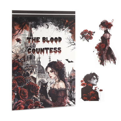 Dizdkizd Gothic Girls Sticker Book for Journaling, Scrapbooking, 190 Pre-Cut Cool Darker Vintage Stickers for Adults, PET and Paper Junk Journaling Supplies