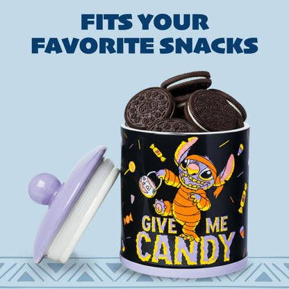 Silver Buffalo Disney Lilo and Stitch Halloween Mummy Give Me Candy Ceramic Cookie Snack Jar (Large)