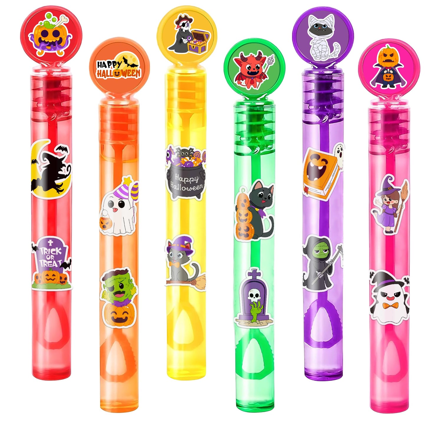 Halloween Party Favors for Kids – 24PCS Spooky-Themed Mini Bubble Wands, Great for Birthday Supplies, Piñata Fillers, Goodie Bags & Classroom Rewards