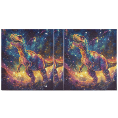 T. Rex Round Ring Binders 1.5 Galaxy Tyrannosaurus Animals 3 Ring Clipboard Binder for Office School Work Supplies File Folder 200 Sheet Capacity Easy Open