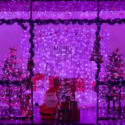 YEGUO 165ft 500 LED String Lights Outdoor Waterproof, Purple Christmas Lights Plug in, Twinkle Christmas Tree Lights Indoor with Timer Memory 8 Modes