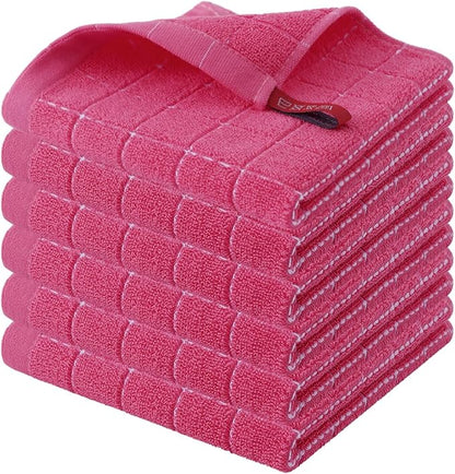 Homaxy 100% Cotton Terry Kitchen Dish Cloths, Ultra Soft and Absorbent Dish