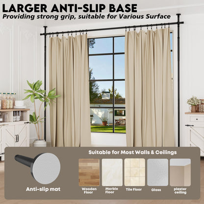 Curtain Rods No Drilling for Room Divider, Tension Curtain Rod 180in Wide Adjustable Wall Divider for Window Heavy Duty Partition Room Dividers Separation, Floor to Ceiling Space Privacy Separator