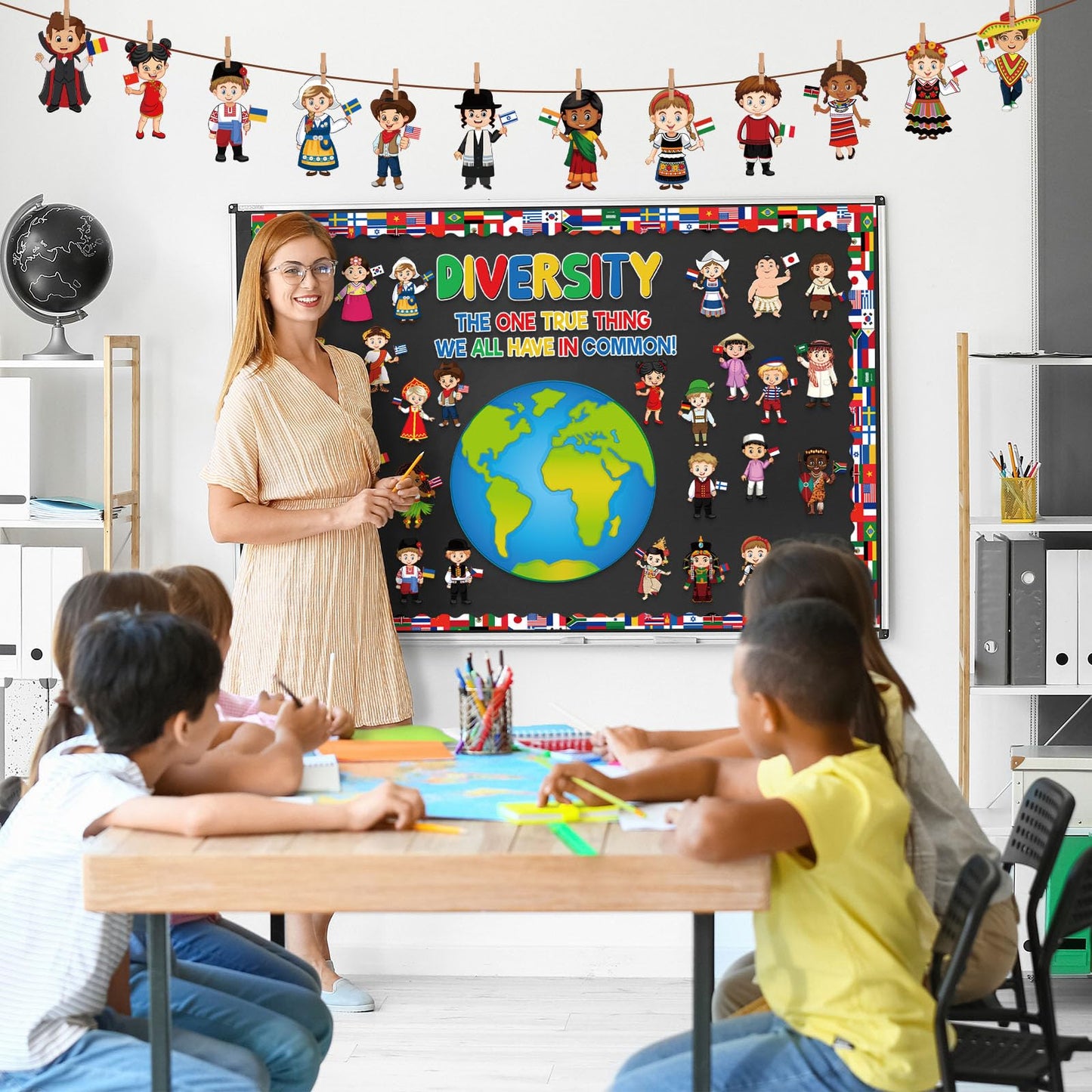 Diversity in Common Multicultural Bulletin Board Decorations Diversity Bulletin Board Decoration Earth Day Activities Educational Classroom Decor Paper Cutouts For Multicultural Classroom Decor