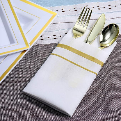 FOCUSLINE 200 Linen Feel Disposable Bathroom Napkins, Soft and Absorbent Paper