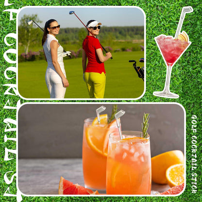 Qinyoung 200 Pcs Golf Cocktail Stirrers Swizzle Stir Sticks 7.3 Inch Plastic Drink Stirrer Sticks for Cocktails Coffee Liquor Cake Pops Golfing Club Gifts Golf Party Favors Decorations (Clear)